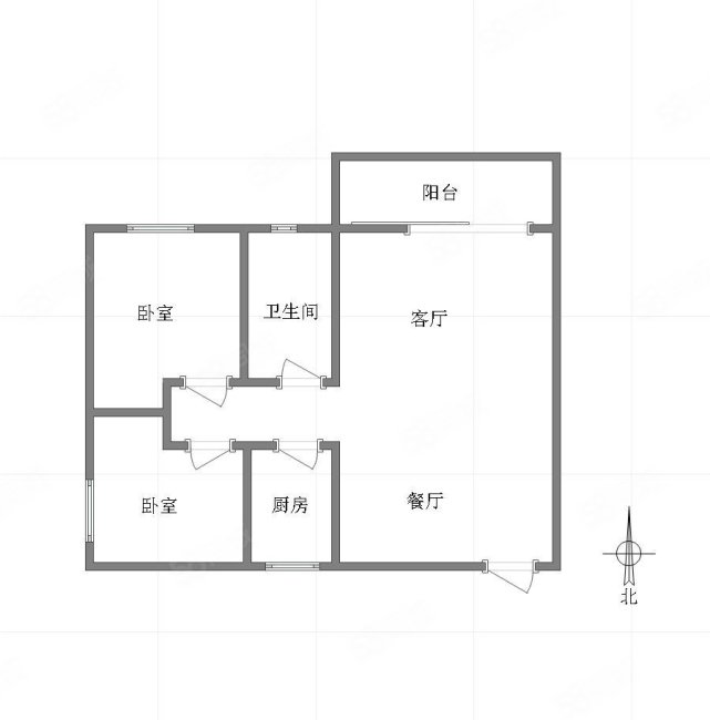 西城尚景2室2厅1卫67.78㎡南北45万