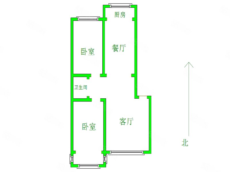 海滨花园2室2厅1卫86㎡南北69万