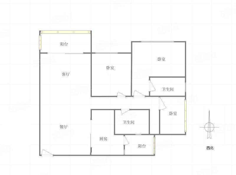 江山樾(三期北区)3室2厅2卫98㎡西北112万