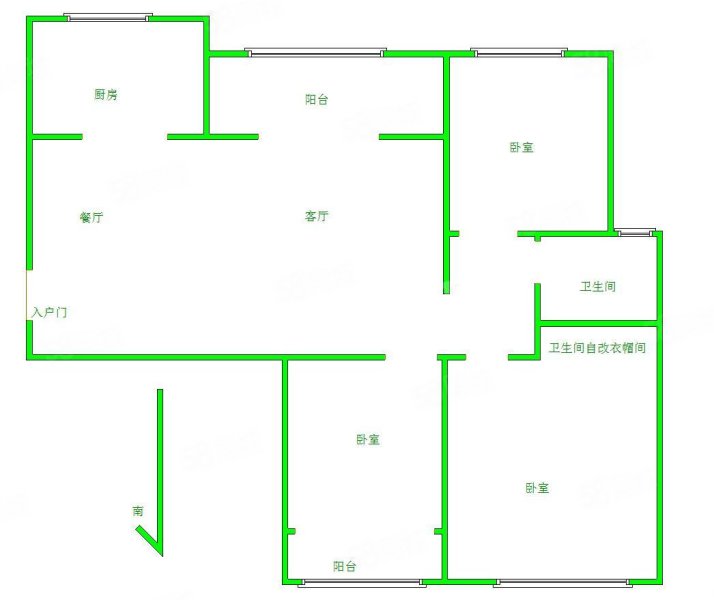 容金国际3室2厅2卫121㎡南北92万