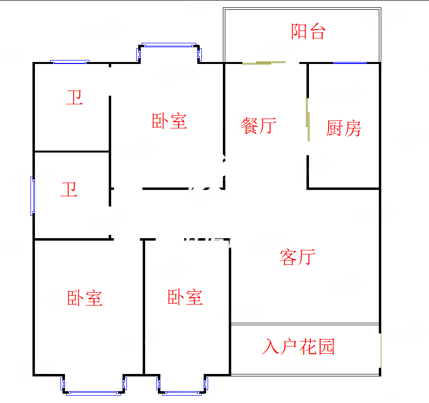 杨桥新苑3室2厅2卫93㎡南北318万
