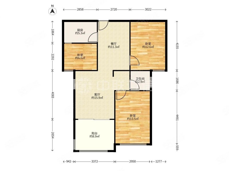 康桥丹堤3室2厅1卫86.09㎡南北99万