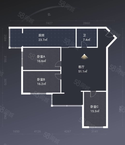 黄河绿园3室2厅1卫165.29㎡西南149万