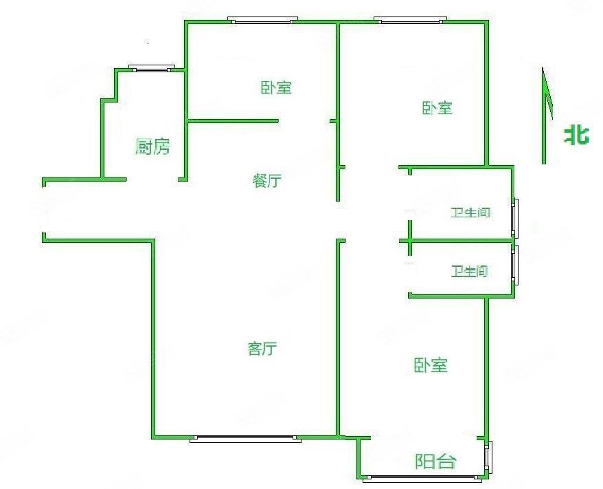华中假日丽城(C区)3室2厅2卫124.05㎡南北128万