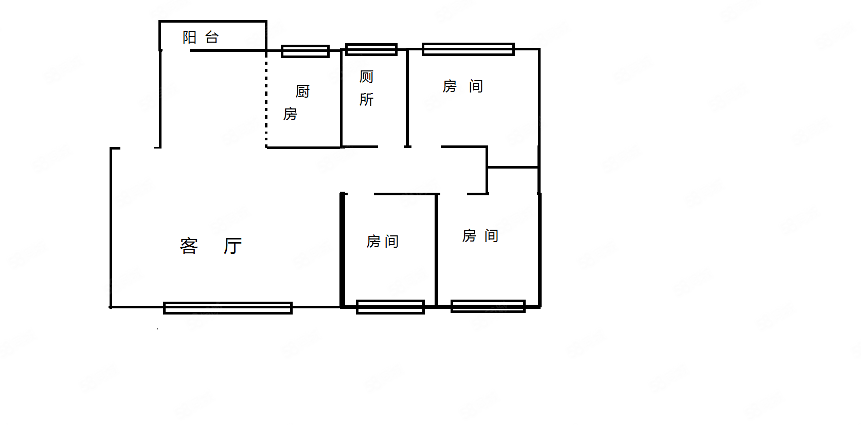 金旗市场3室2厅1卫87.41㎡南北29.9万