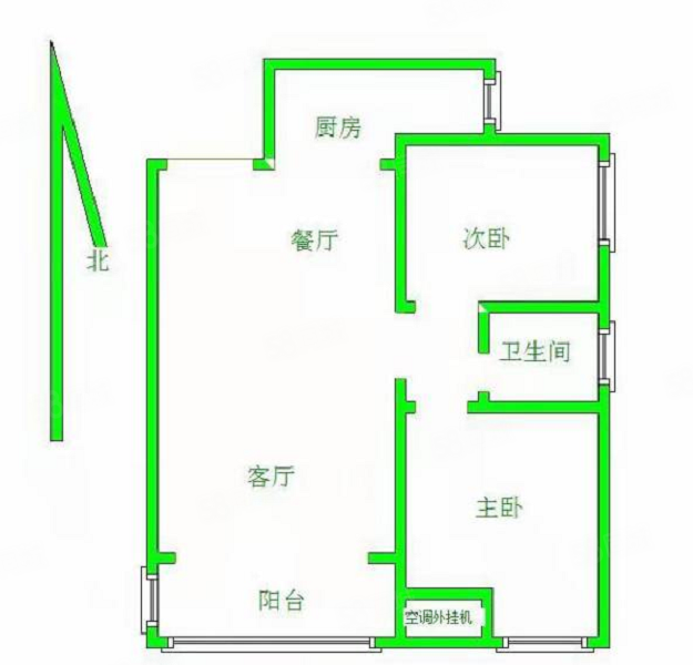东方云顶2室2厅1卫87.25㎡南北88.8万