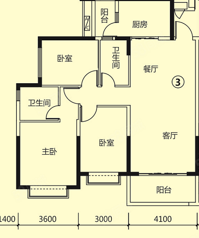 宏进对面玉林恒大城3房2厅 双阳台 南北对流 空房 未入住