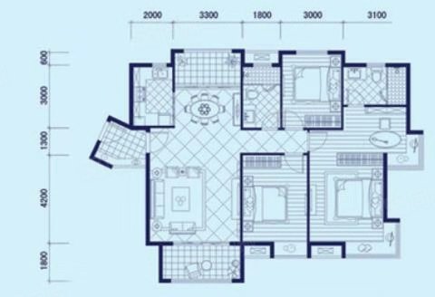 国贸金沙湾(公寓住宅)3室2厅2卫136.84㎡南北330万
