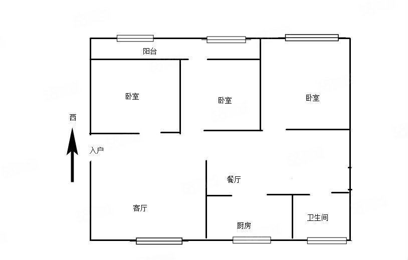 金色阳光3室2厅1卫127㎡南北47万