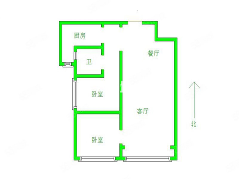 恒大城2室2厅1卫95㎡南72.5万