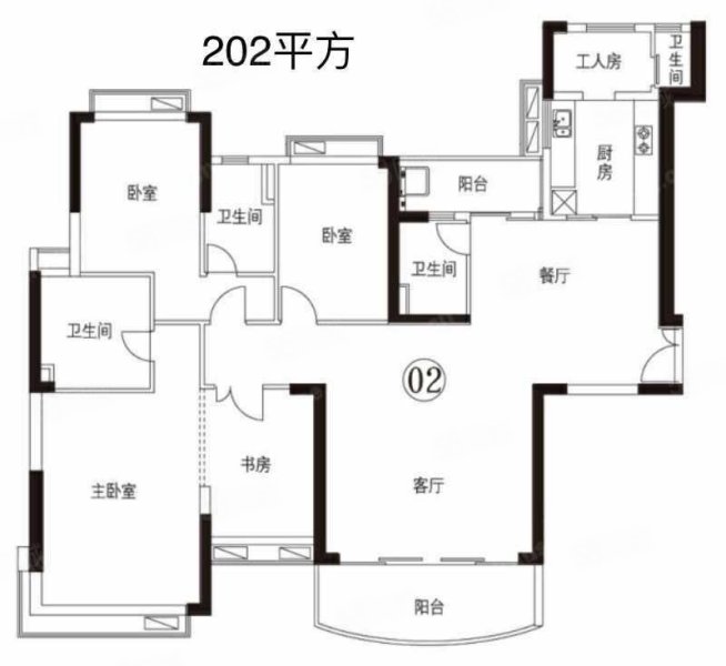 恒大御景半岛4室2厅3卫201.19㎡东南446万