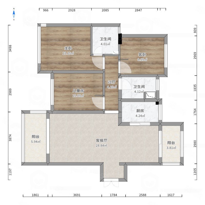 春源壹品3室2厅2卫123㎡南北43万