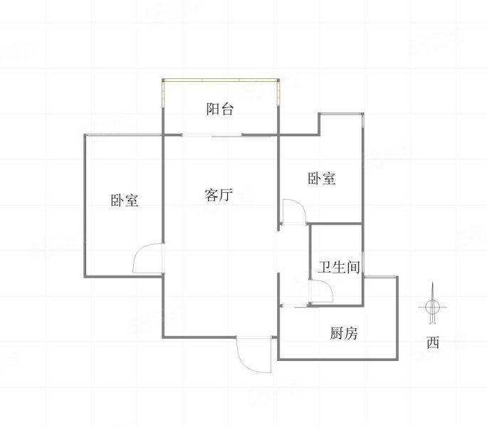 万达广场锋邸2室2厅1卫82㎡西92万