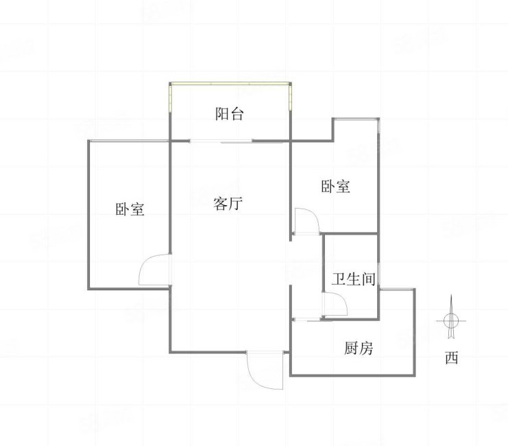 万达广场锋邸2室2厅1卫82㎡西92万