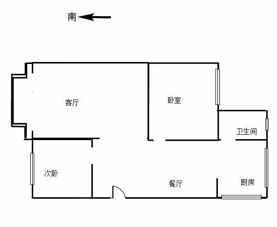 昆钢铁合金厂宿舍2室2厅1卫53㎡南北48万