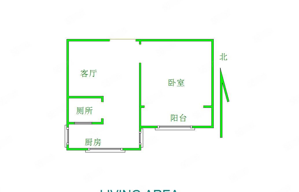 双胜街小区1室1厅1卫41.25㎡南北32.8万