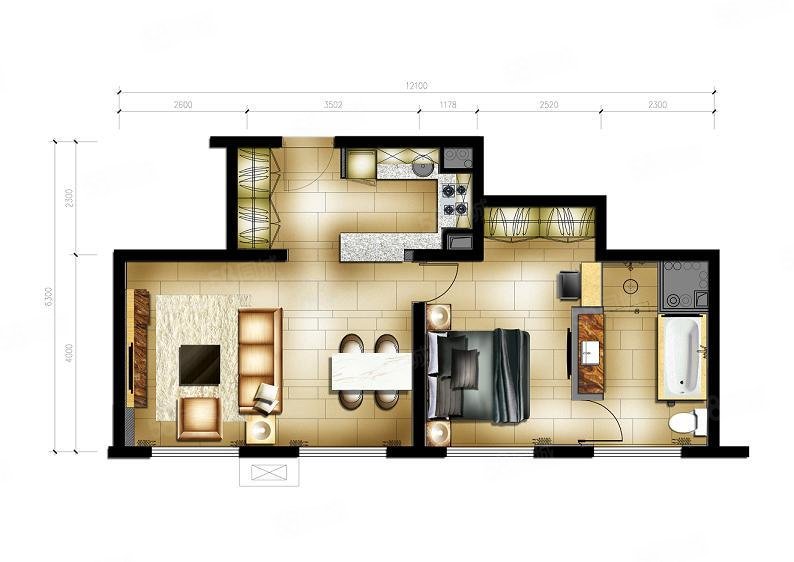 萬(wàn)科公園五號(hào)1室1廳1衛(wèi)91.87㎡南675萬(wàn)