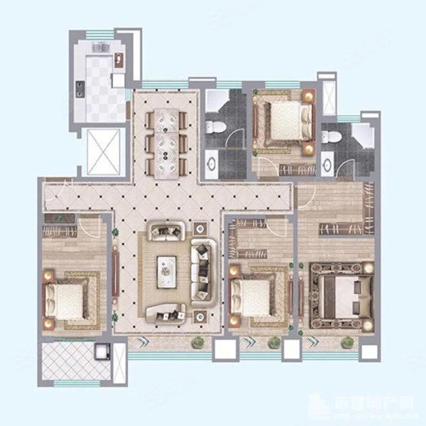 帝纱富仕城(别墅)6室3厅5卫516㎡南380万