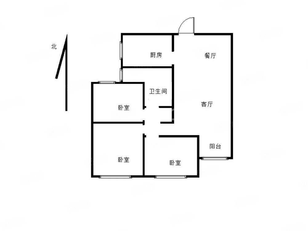 亿联世贸中心3室2厅1卫110㎡南75万