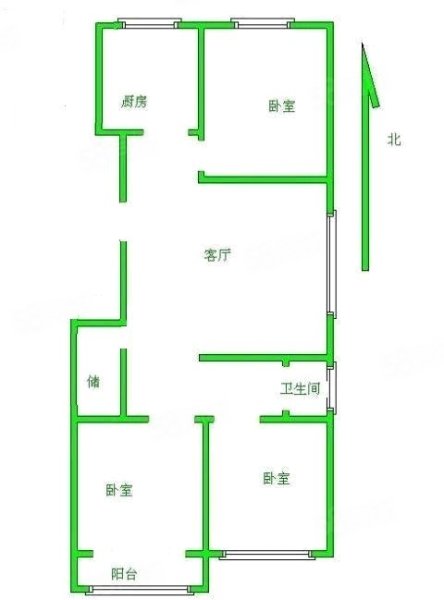 秀兰城市绿洲南区3室2厅1卫92.73㎡南北96万