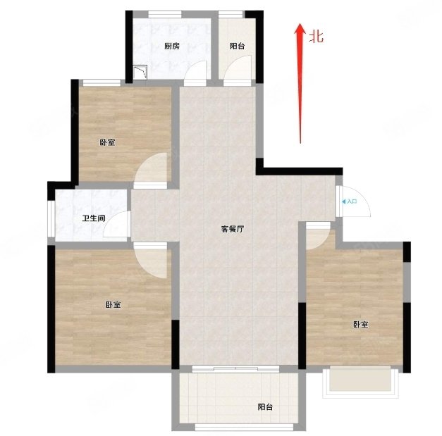 建业香槟圣园2期3室2厅1卫117㎡南北85万