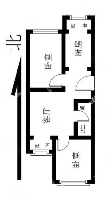 龙庆望都佳园2室1厅1卫82.94㎡南北86万