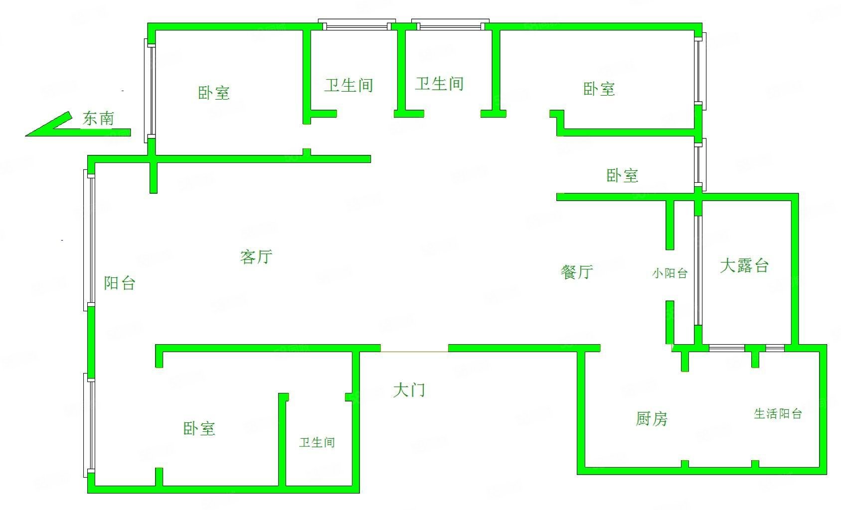 华发外滩首府4室2厅3卫185.98㎡东南720万