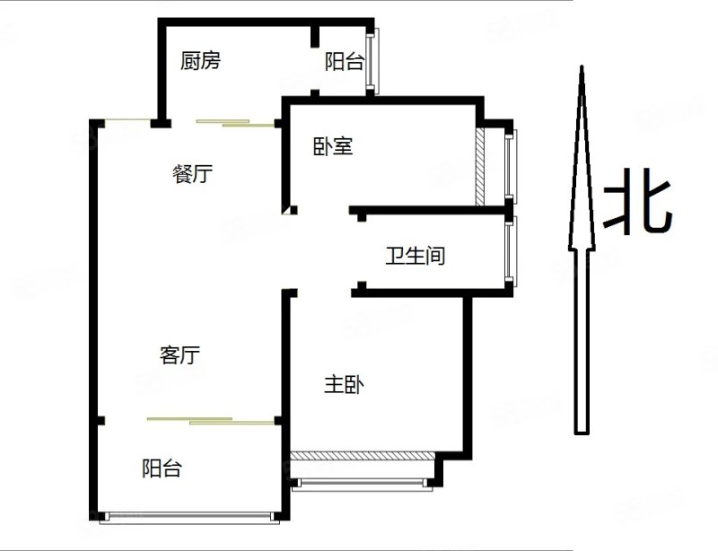 香居美地2室2厅1卫90㎡南北53万