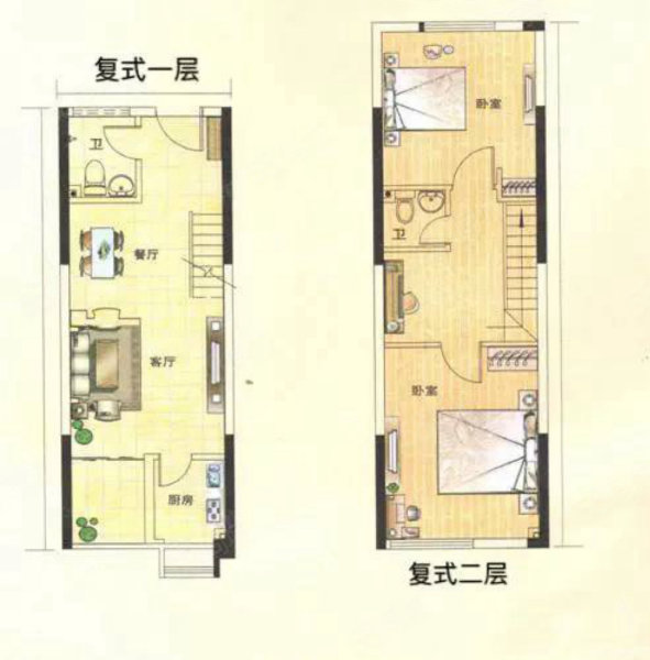 恒宇国际首府(商住楼)2室2厅2卫54.79㎡东南50万