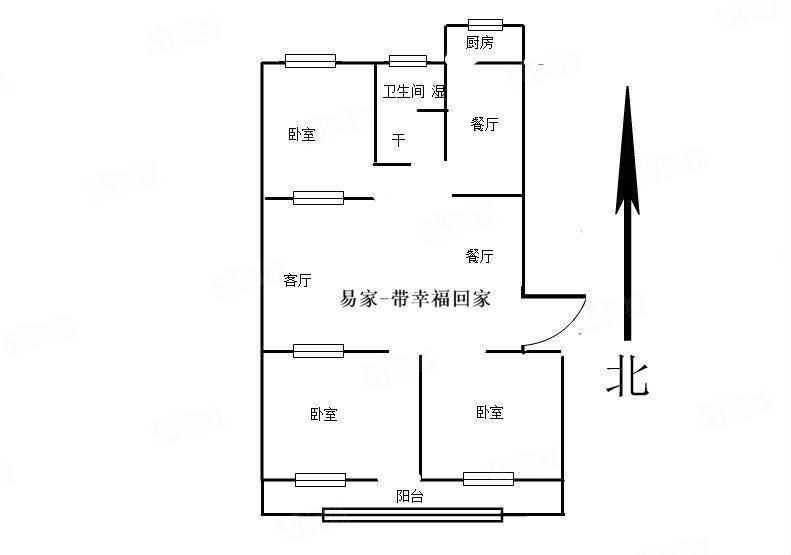 泰山转播台宿舍3室2厅1卫96㎡南北161.5万