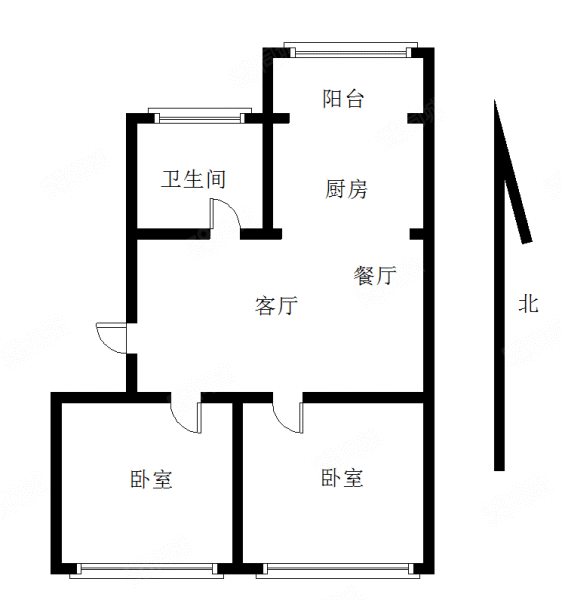 教育局家属楼(红山)2室1厅1卫59㎡南北27万