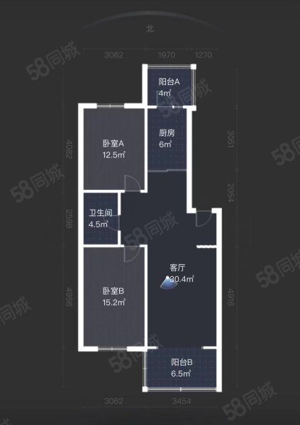 珠江香城(西区)2室1厅1卫107.52㎡南北90万