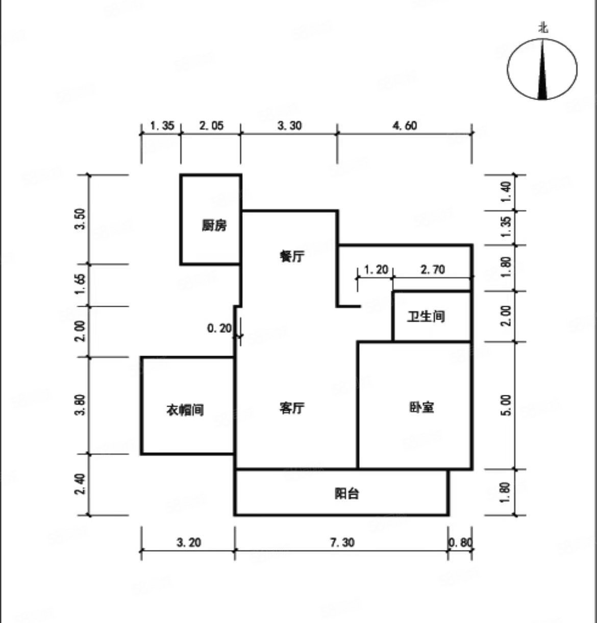 中锐星尚城3室3厅1卫121.51㎡南北185万