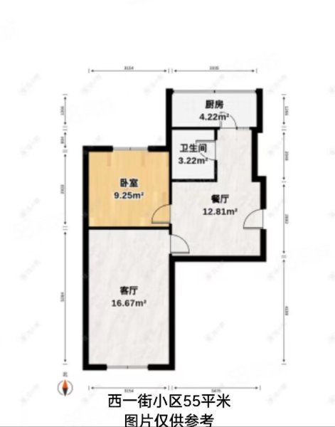 西一街小区2室1厅1卫55㎡南北27万