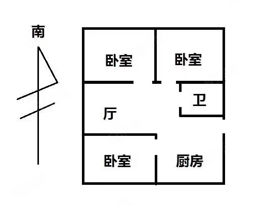 桂林路小区3室1厅1卫76㎡南北60万