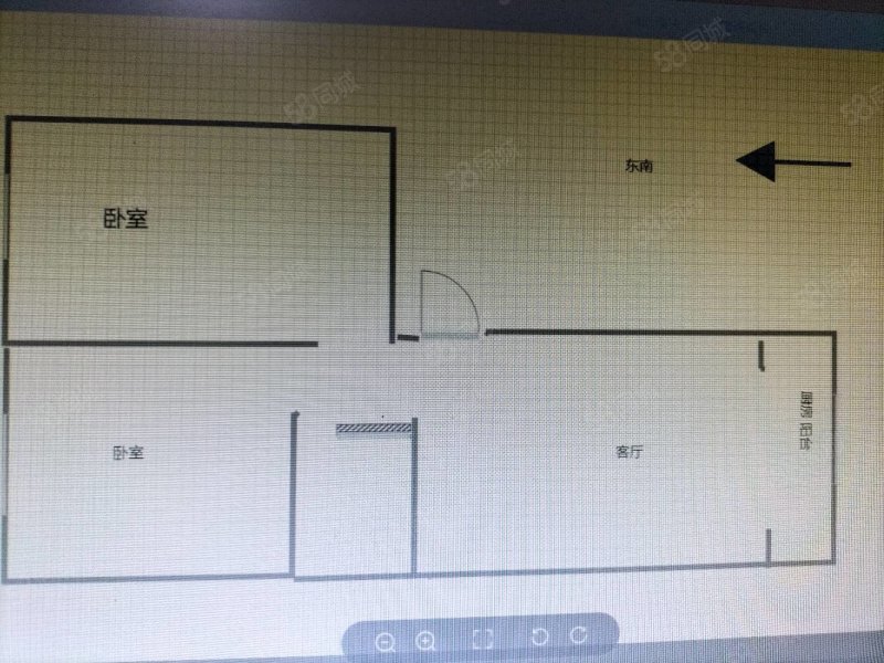 轻工院宿舍1室1厅1卫48.56㎡南北32万