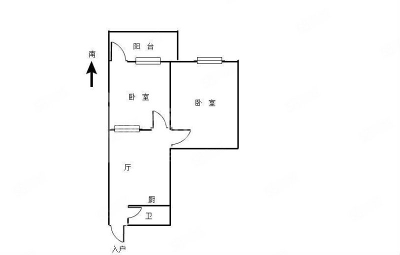 燃料公司宿舍(伍堡街)2室2厅1卫53.03㎡南北83万