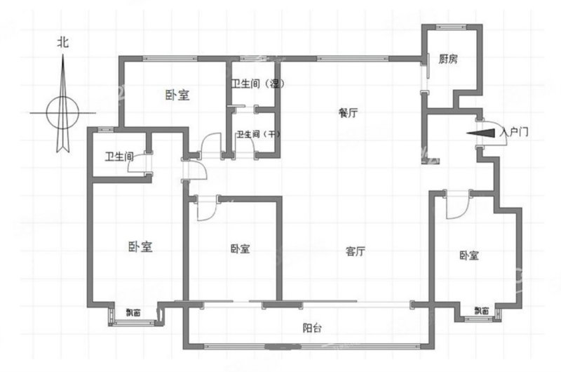 雍华苑4室2厅2卫160㎡南北172万