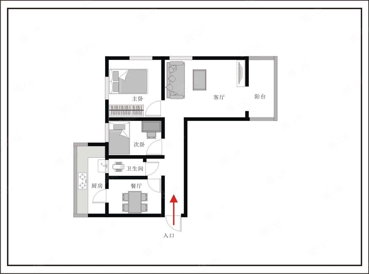 轮胎东村2室2厅1卫65㎡南15万