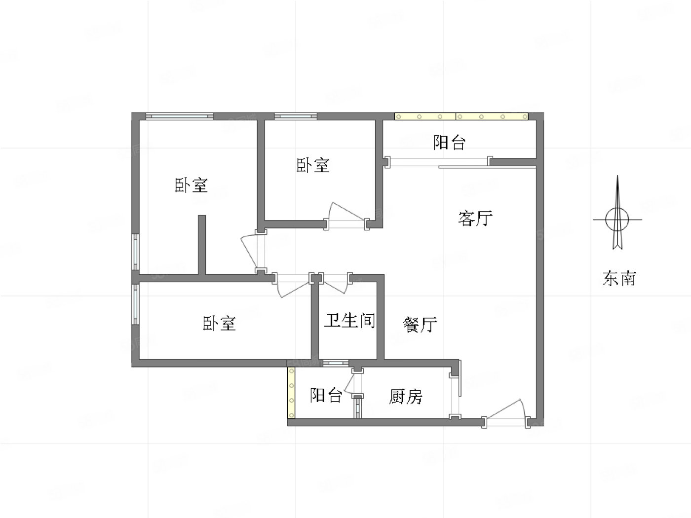 东和院3室2厅2卫110.8㎡南122.5万