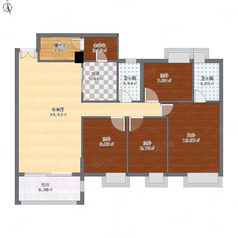 海棠社区3室3厅2卫133㎡南北43.8万