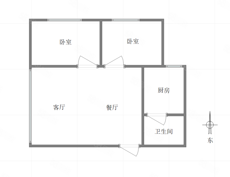 劳动三村2室2厅1卫60㎡南北48万