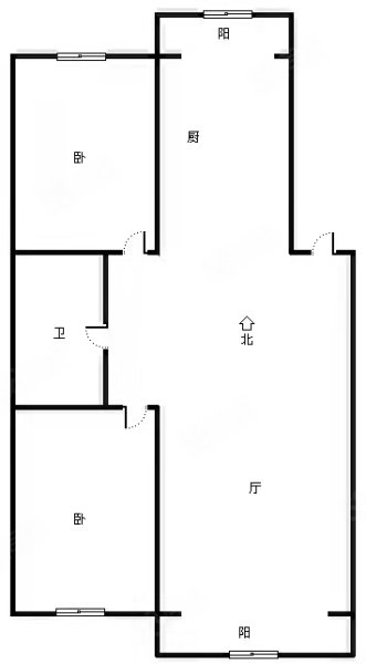 紫玉华府2室2厅1卫109㎡南北51.8万