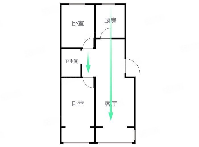 绿色时代B区2室2厅1卫87㎡南北13.8万