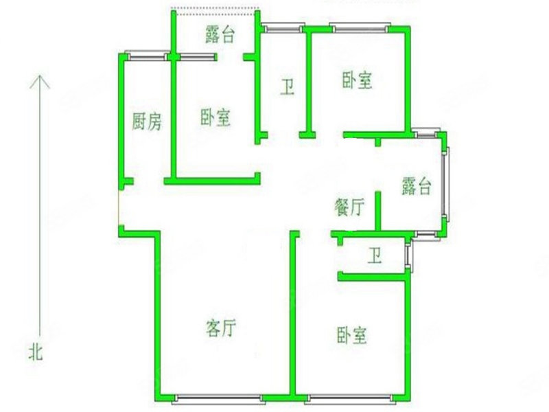 竹海小区3室2厅2卫135㎡南北165万