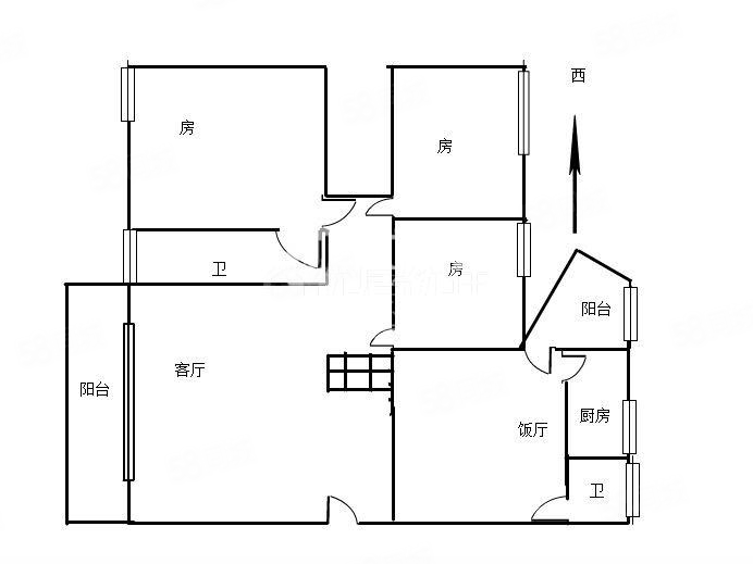 左岸青园3室2厅2卫128.77㎡南北90.9万