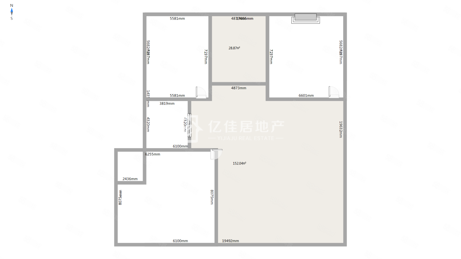 金域华府3室2厅2卫124㎡南北59.8万