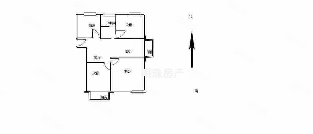 天筑广场3室2厅1卫114㎡南北55万