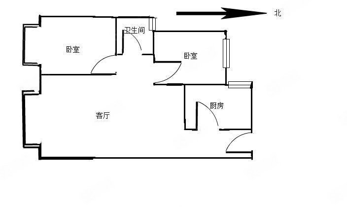 绿都中梁青云赋2室2厅1卫82㎡南北58万