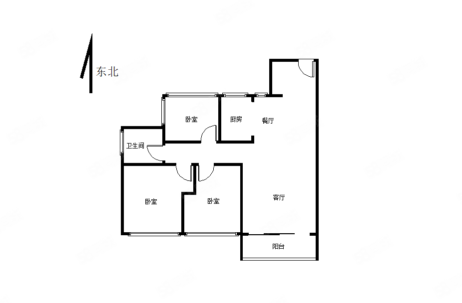天玑公馆3室2厅1卫83.04㎡西南0万